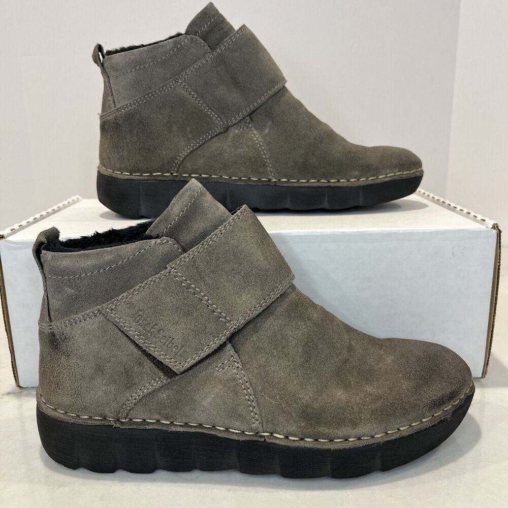 Josef Seibel NEW Calais 53 EU 37 US 6 -6.5 Taupe Comfort Ankle Boots Suede